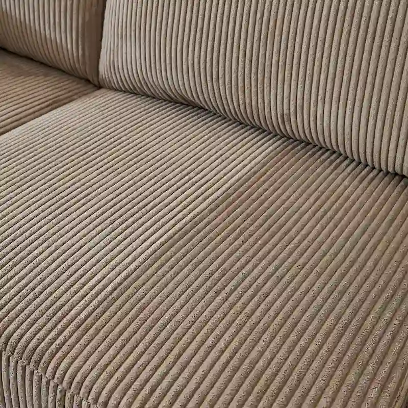 HOOOWOOO Living Room L-Shaped Polyester Fabric Reversible Chaise Sofa