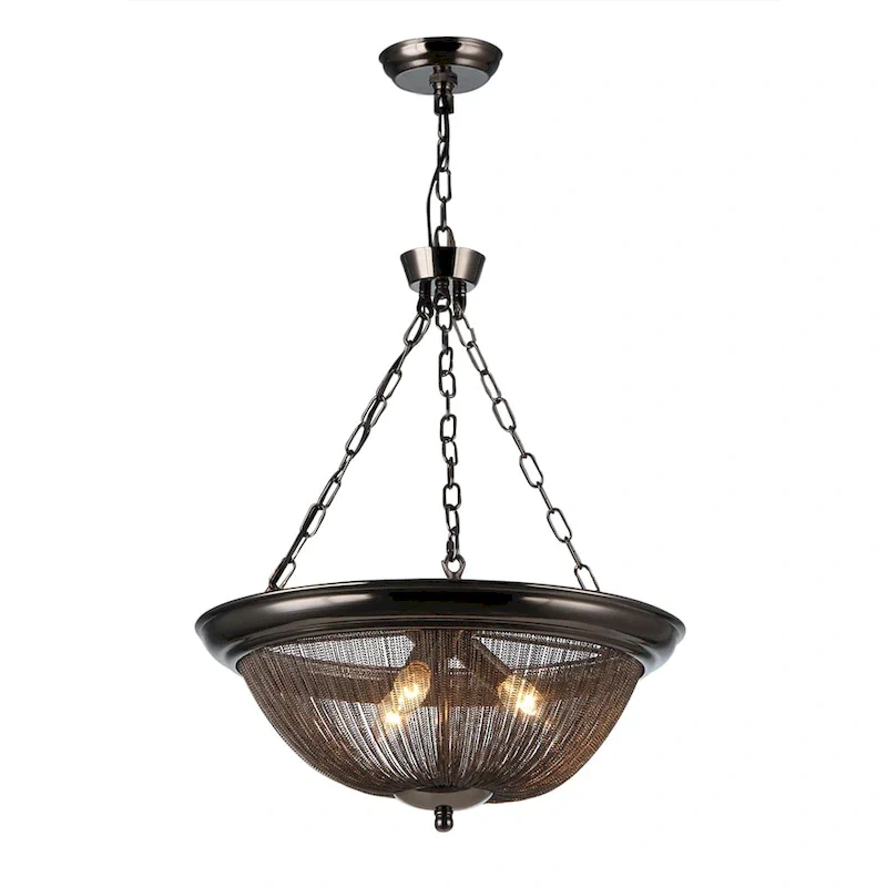 Starge Dark Bronze 21-inch Mesh Bowl Pendant
