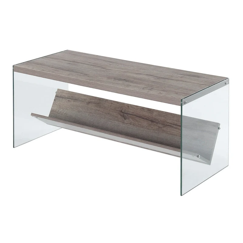 Convenience Concepts SoHo Glass Coffee Table with Shelf