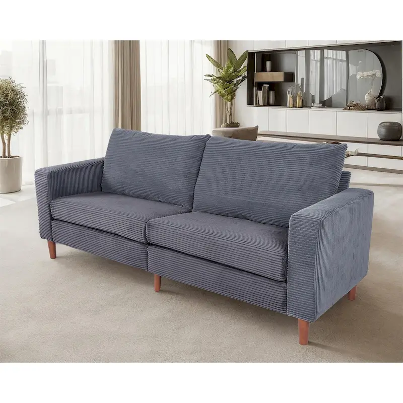 82 Inch Sofa, Comfy Sofa Couch Extra Deep Seats, Corduroy Couch for Living Room Loveseat Removable Sofa Cover Cushions