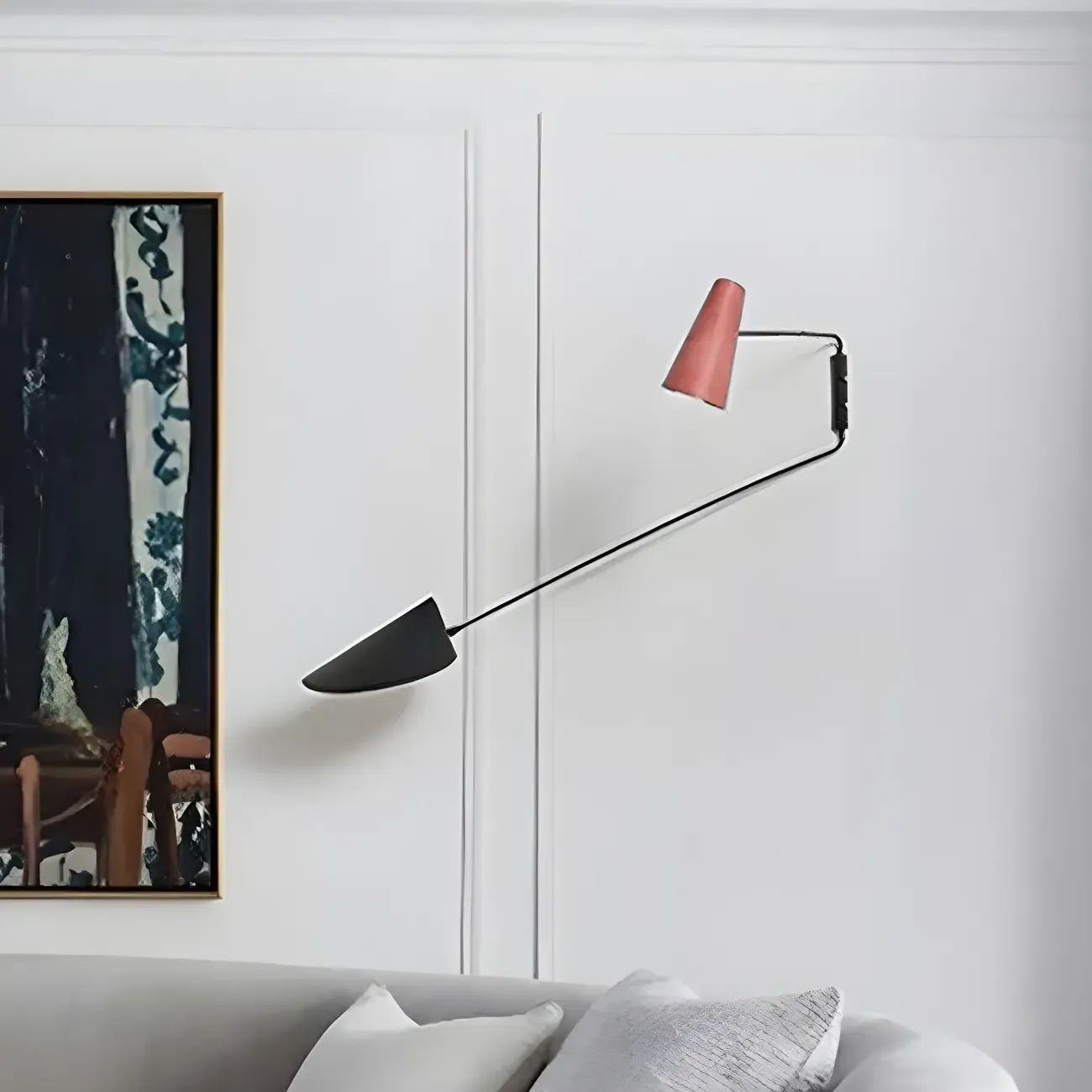 Metal Cone and Duckbill Shade Swing Arm Wall Light