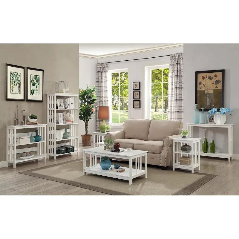 Mission End Table with Shelves
