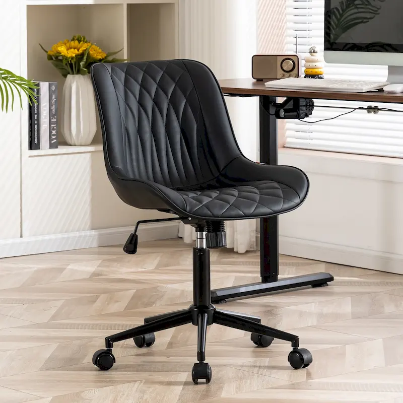 Armless Home Office Desk Chairs with Wheels Rolling Task Chair