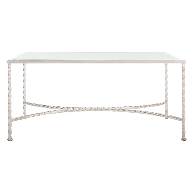 SAFAVIEH Couture Sedighe Glass Coffee Table - 40 W x 24 D x 18 H - 40W x 24D x 18H