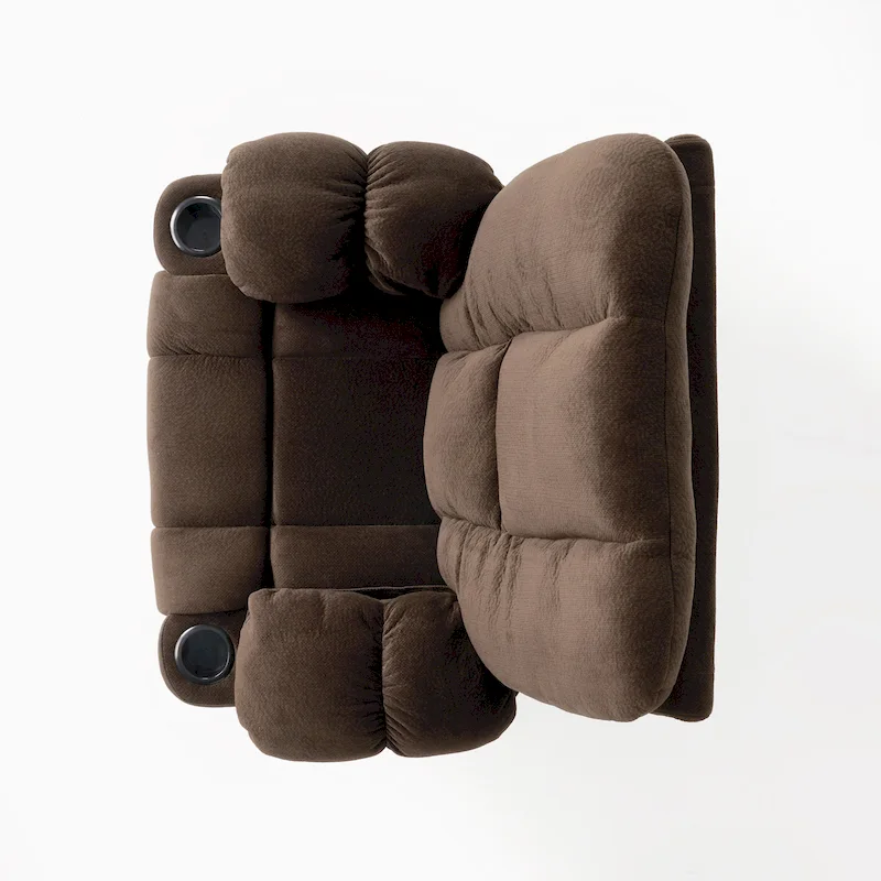 Roomfitters Luxurious Manual Recliner Chair in Chocolate with Skin-Friendly Fabric and Dual Cup Holders
