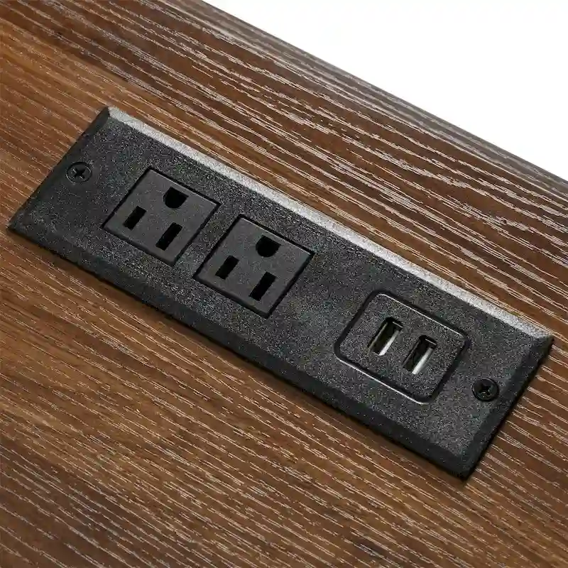 53.7 Farmhouse Kitchen Island with Power Outlet