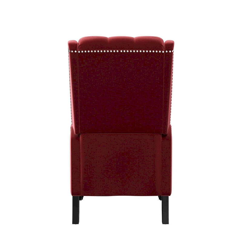 Gracewood Hollow Bea Velvet Wingback Push Back Recliner Chair