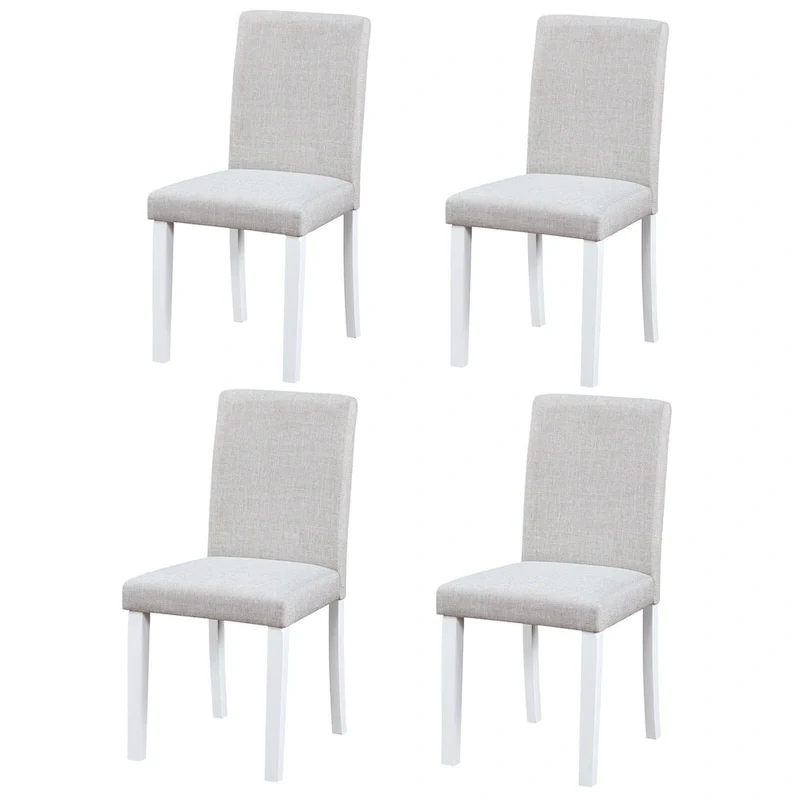 Dining Chairs Set of 2, Modern Kitchen & Dining Room Chairs, Upholstered Linen Cushion Seat and Rubber Wood Legs