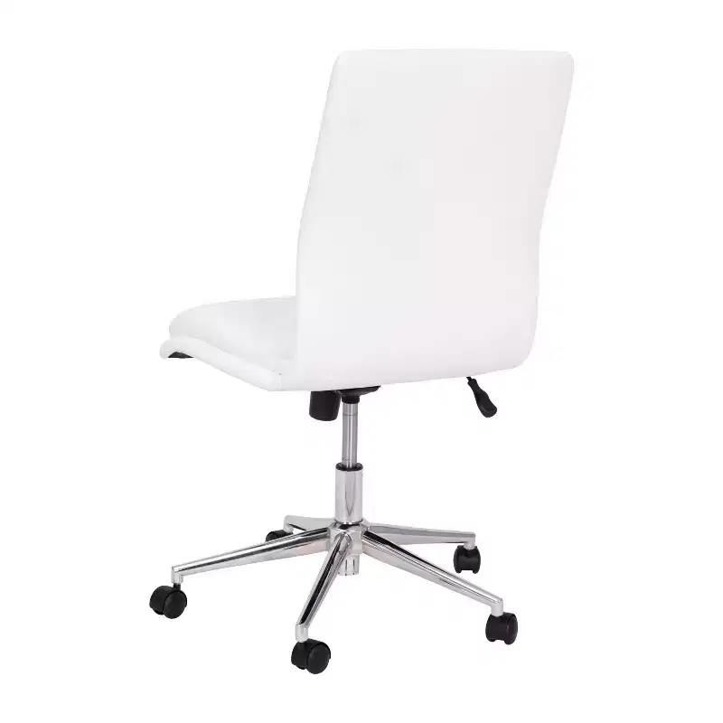 Emma and Oliver Modern Faux Leather Upholstered Mid-Back Home Office Chair with 5 Star Base and Pneumatic Seat Height Adjustment