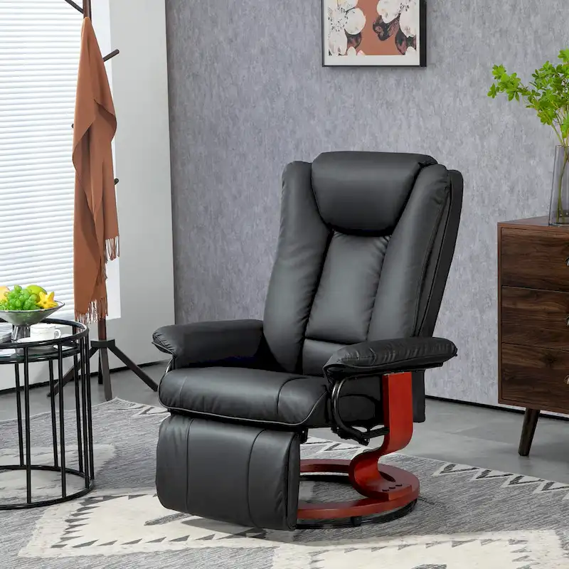 30.7 High Back Swivel Recliner Chair with Footrest