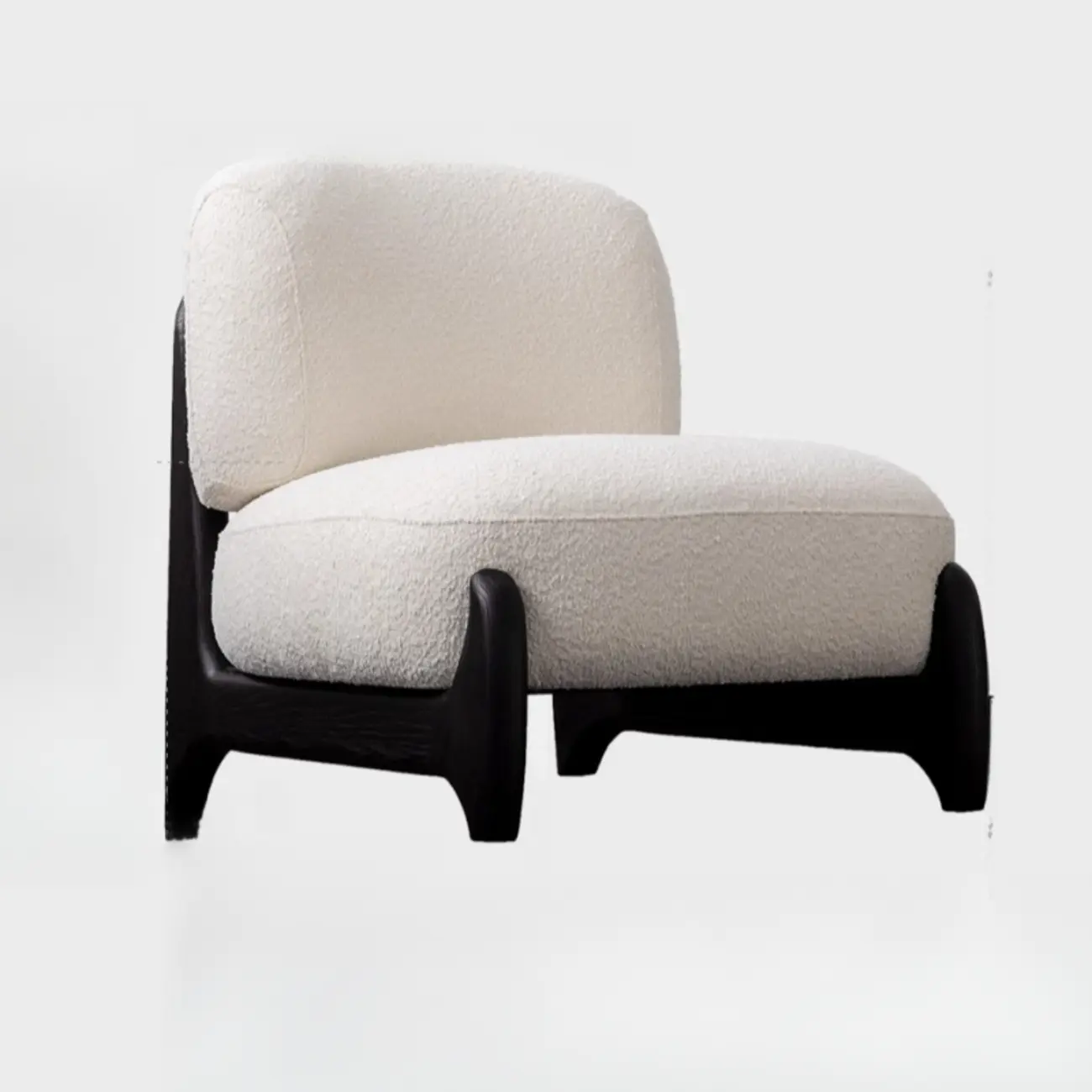 Modern Fabric Black Slipper Chair with Cushion