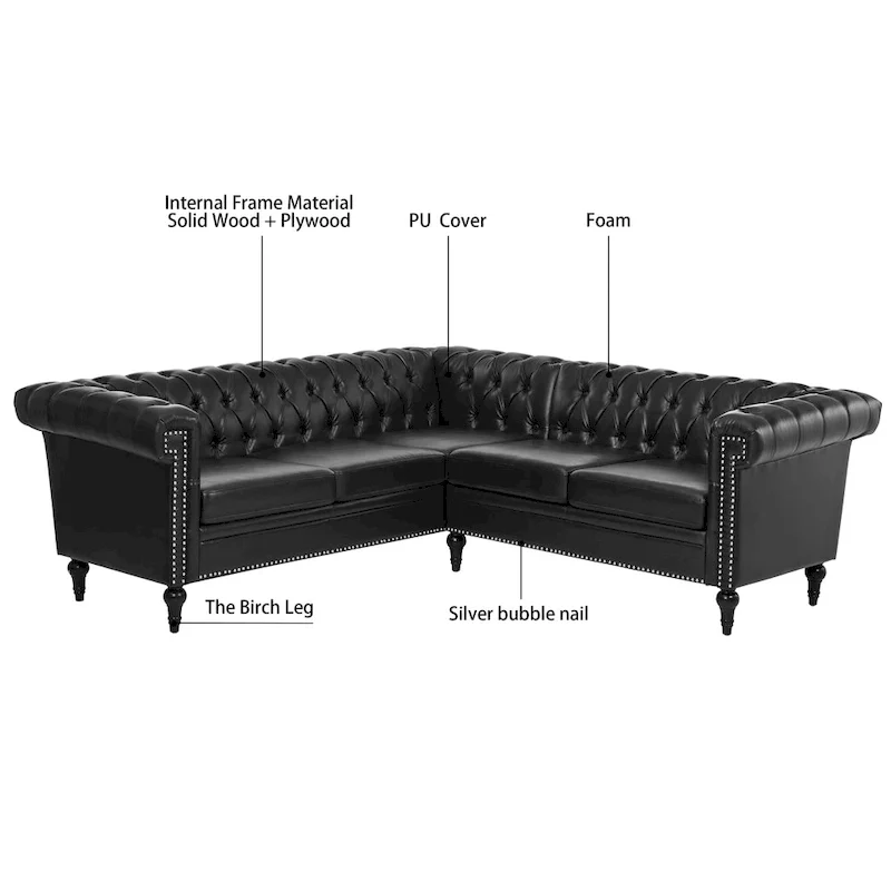 Christopher Knight Home - Clayton Luxurious Sectional Sofa with PU Leather