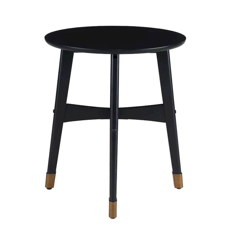 Round Midcentury Modern Wood Side Table