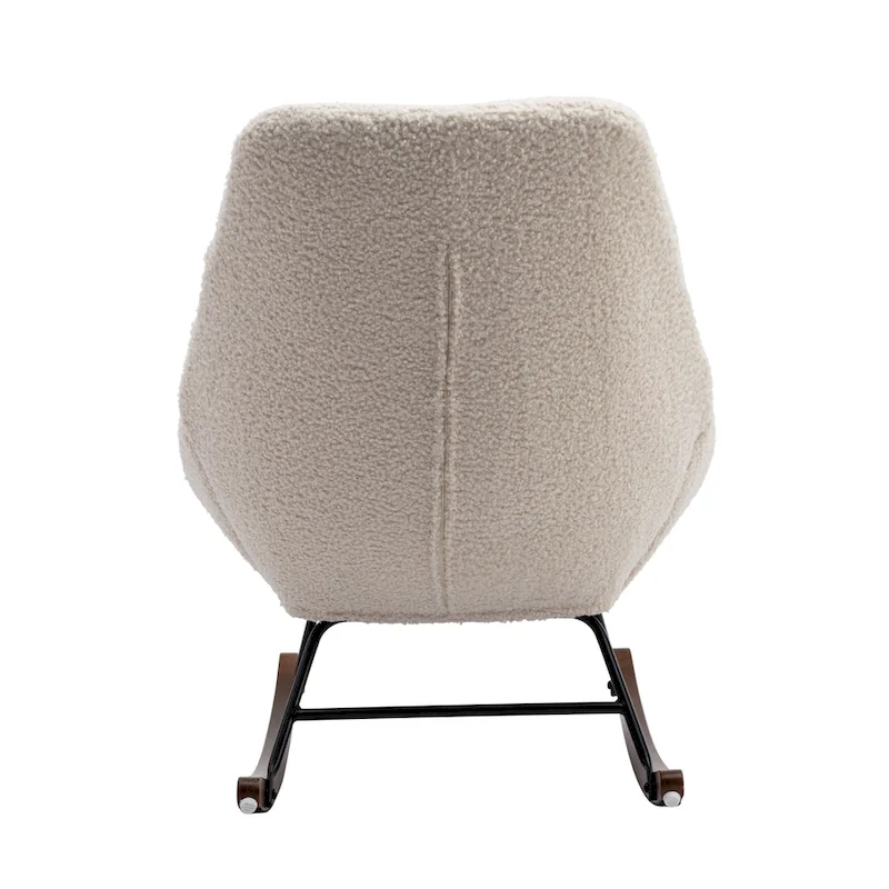 Tufted Upholstered Padded Seat Rocking Chair-Boucle