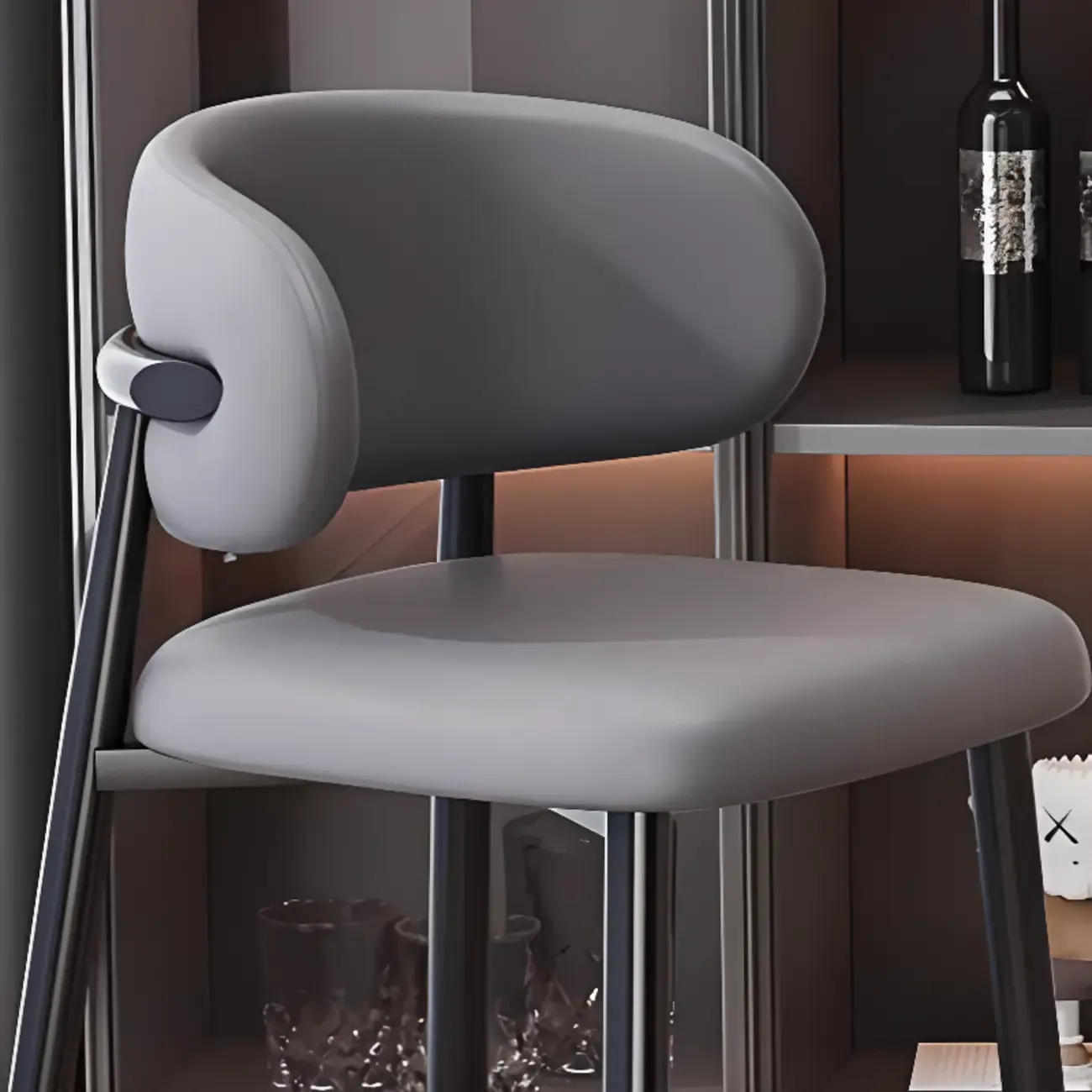 Modern Upholstered Low Back Counter Height Bar Stools