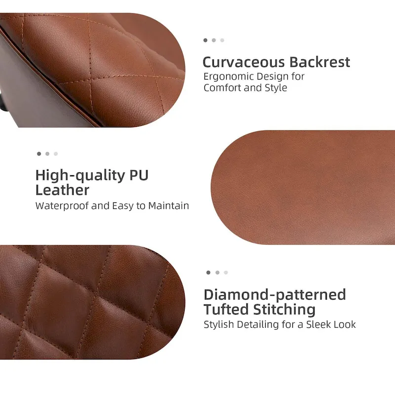 Felice Modern Swivel Height Adjustment Diamond-Tufted Office Chair by HULALA HOME