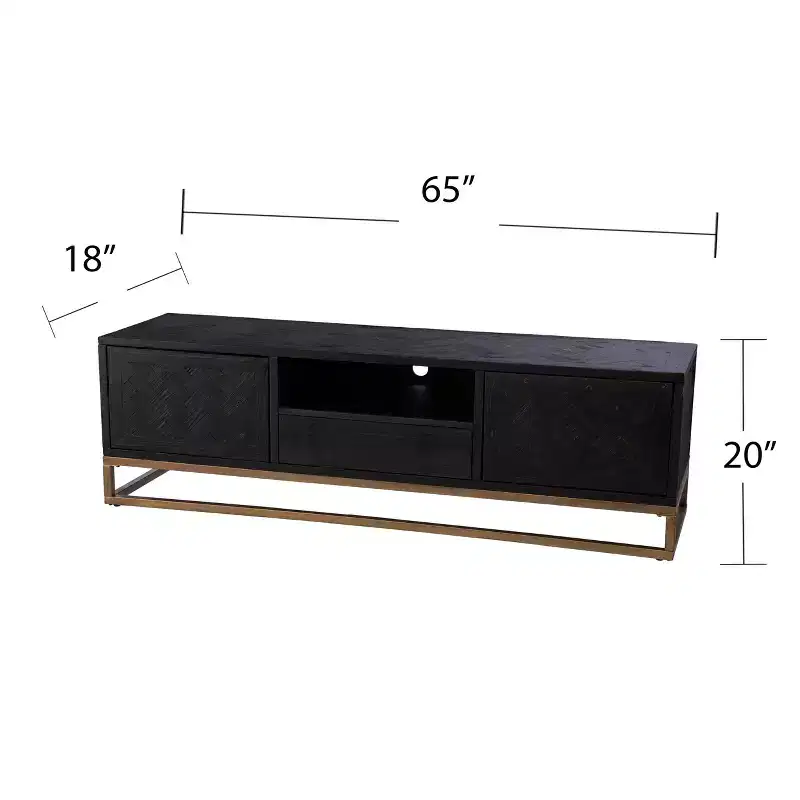 3-Shelf Iron & Wood Storage Console, Natural/Black, Single User