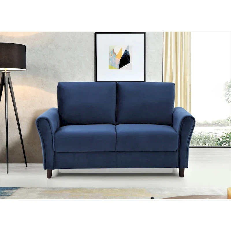 Corel Plush Velvet Loveseat w/ sloped arms