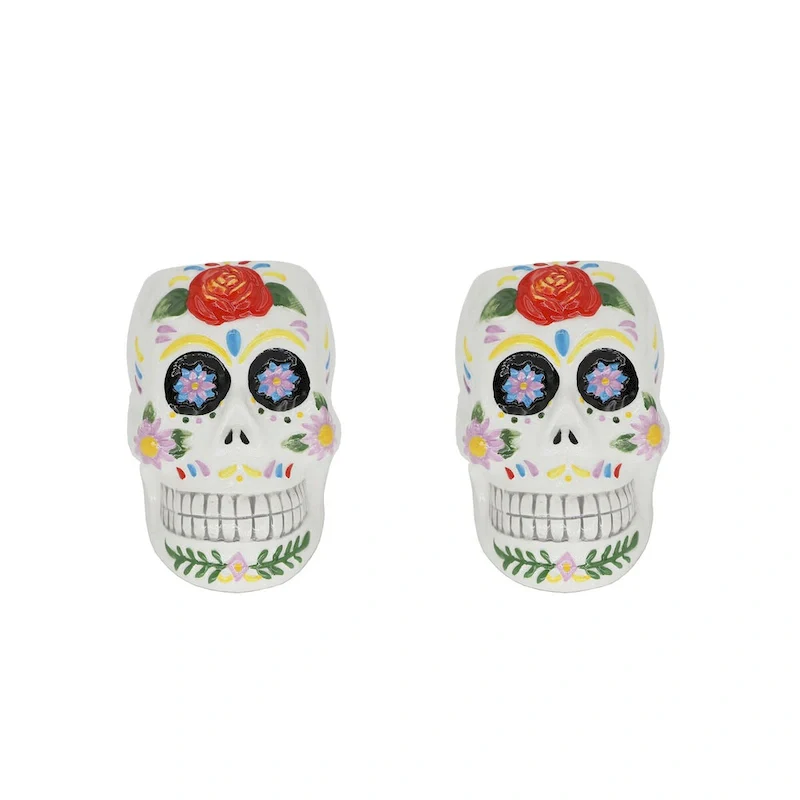 Day of the Dead colorful planter set of 2
