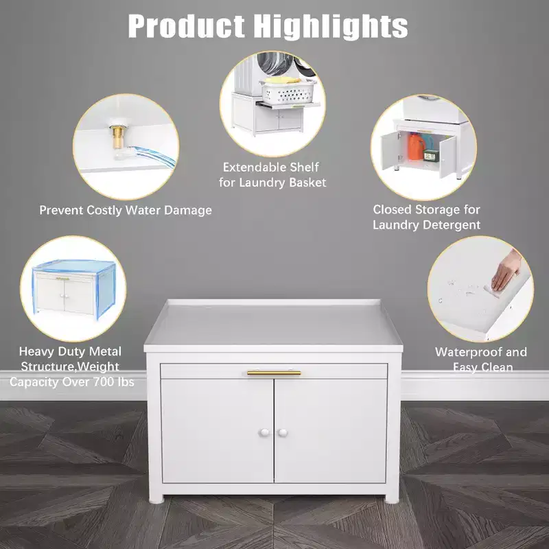 Black / White Heavy-Duty Metal Washer & Dryer Pedestal Stand – Single Unit, Anti-Vibration