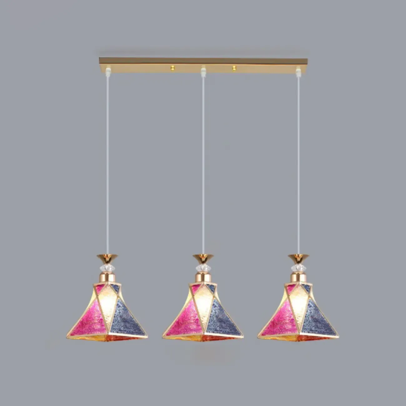 3 Lights Tapered Shape Plastic Modern Adjustable Height Light