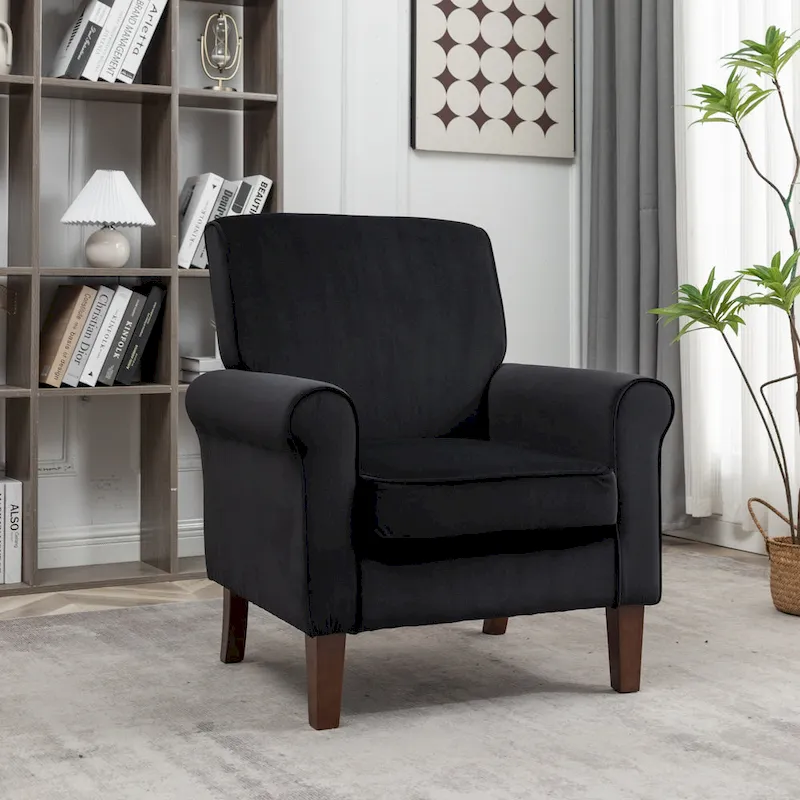 Traditional Rolled Arm Living Room Armchair