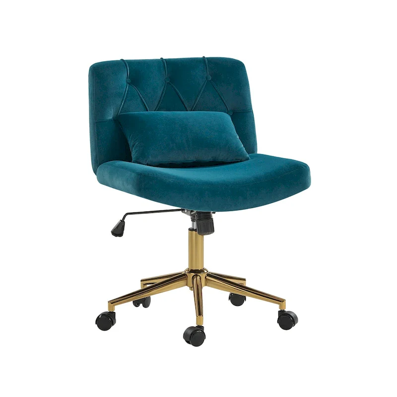 Ollie Modern Flannel Swivel Tilting Office Chair with Pillow by HULALA HOME