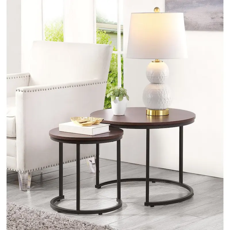 Ledel Modern 2-Piece Nesting Coffee Table Set