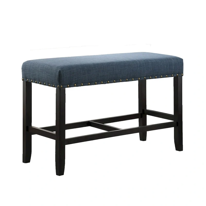 Fabric Counter Height Dining Bench with Nailhead Trim