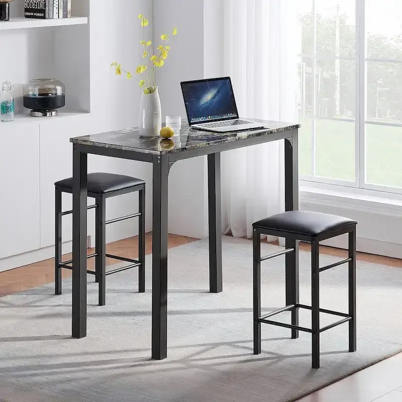 VECELO 3-Pieces Counter Dining Table Set