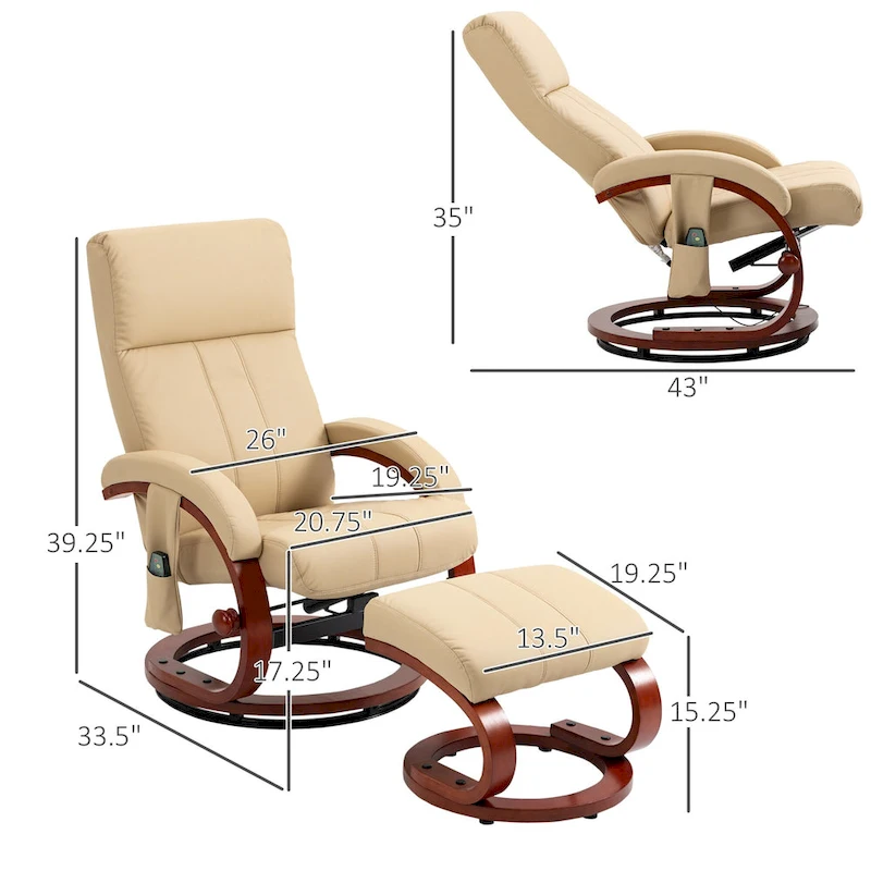 Modern 26 Swivel Recliner Chair