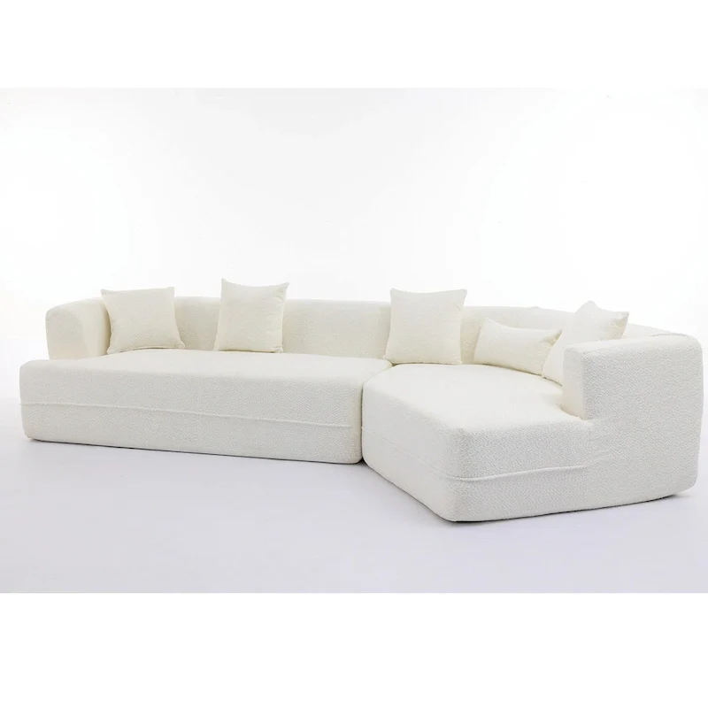 Boucle Modular Sleeper Sectional Sofa with Free Combination