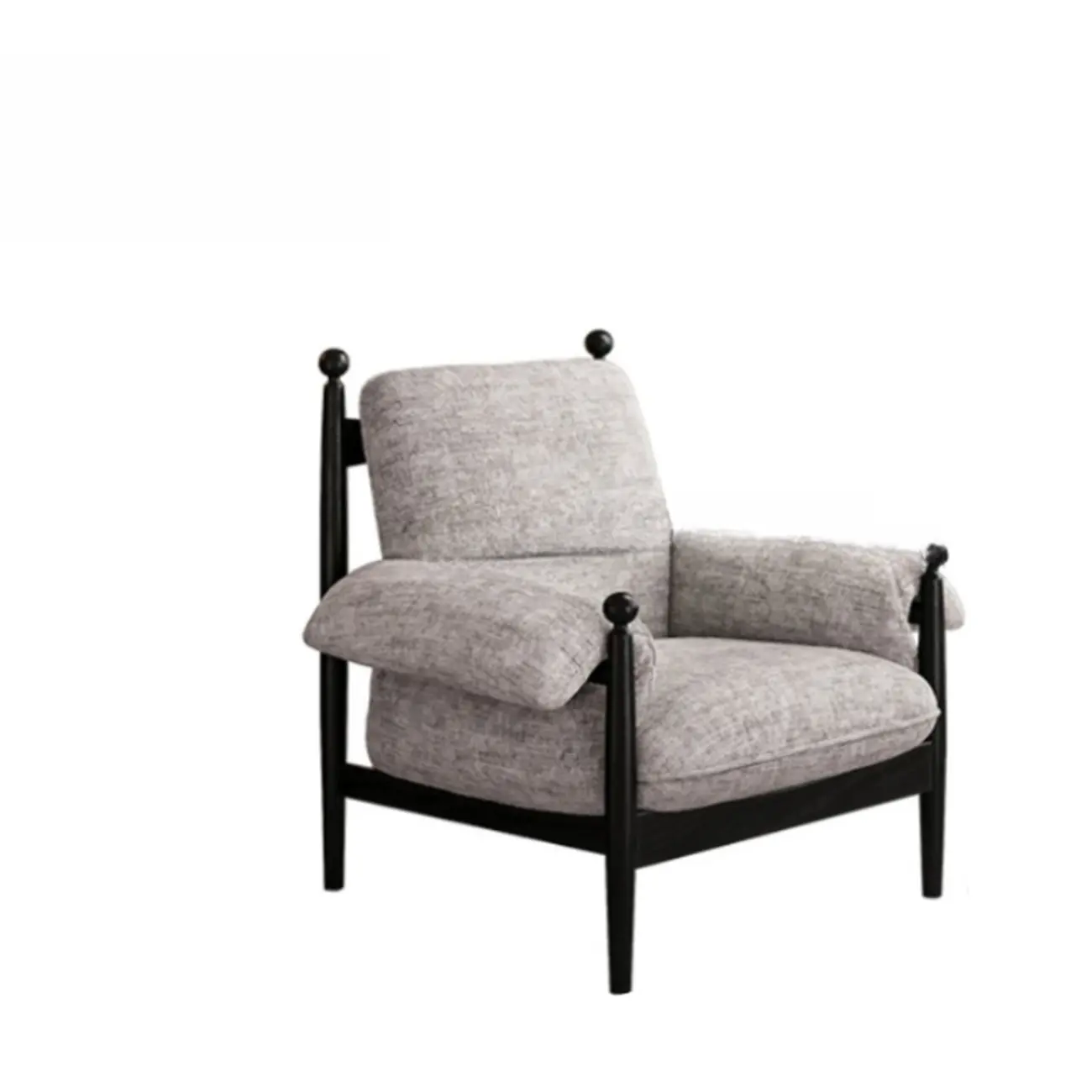 Modern Striped Accent Chair with Removable Cushion