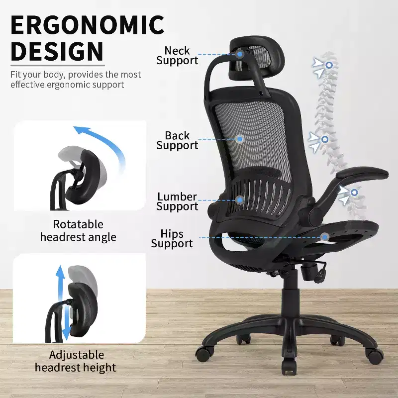 FDW Office Chair High Back Swivel Mesh Desk Chair with Adjustable Height