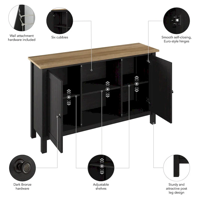 Bush Furniture Mayfield 48W Tall TV Stand Media Console.
