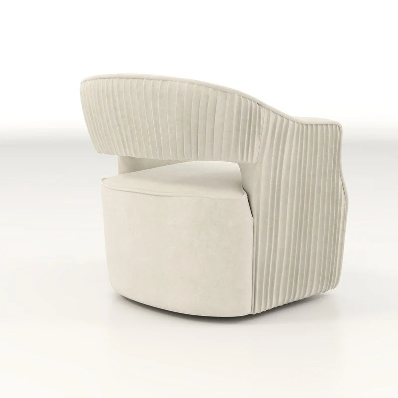 SEYNAR Modern Glam Velvet 360 Degree Swivel Open-Back Accent Armchair