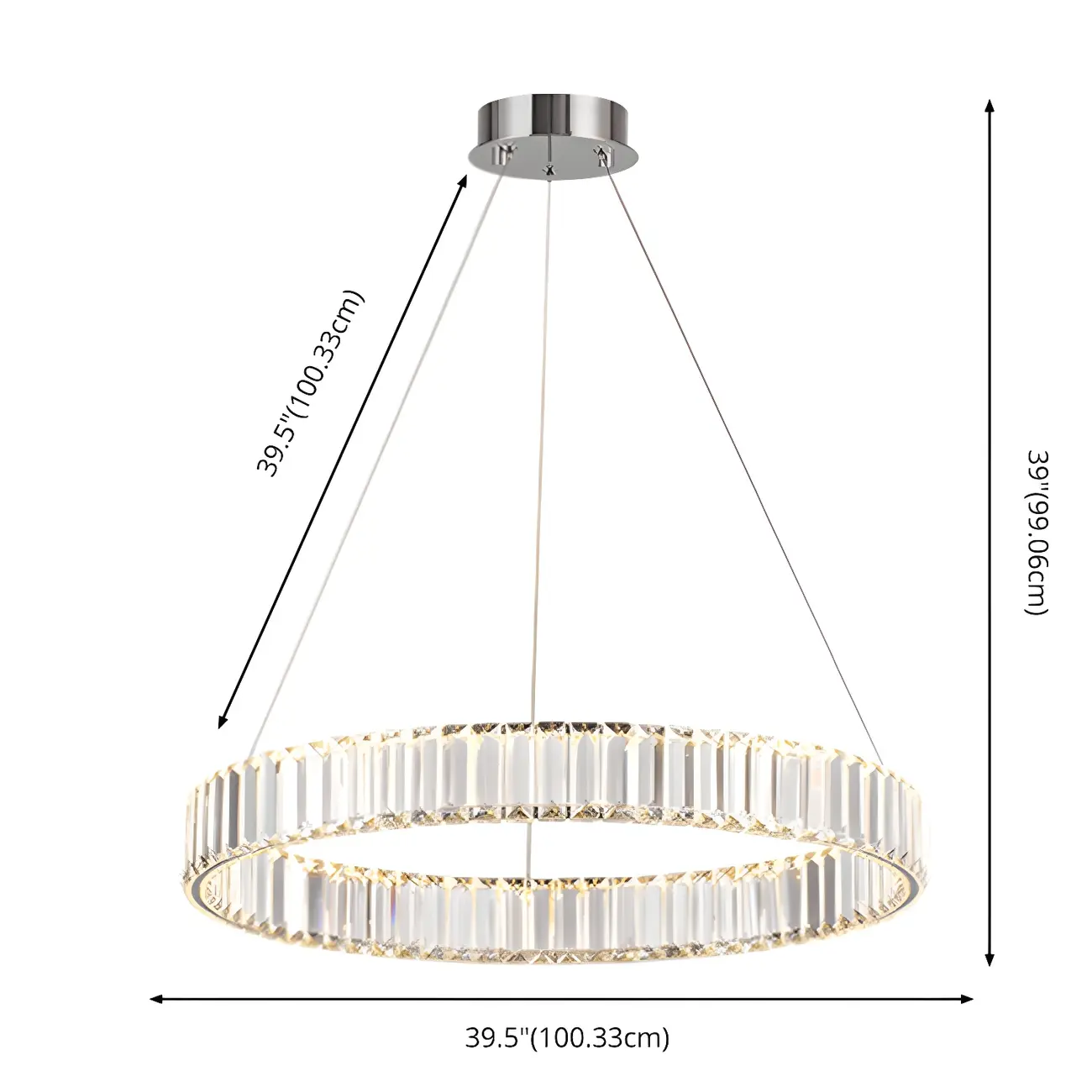 Dining Area Modern Crystal LED Ring Pendant
