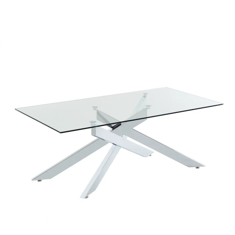 Modern and contemporary Rectangular Coffee Table With Glass Top
