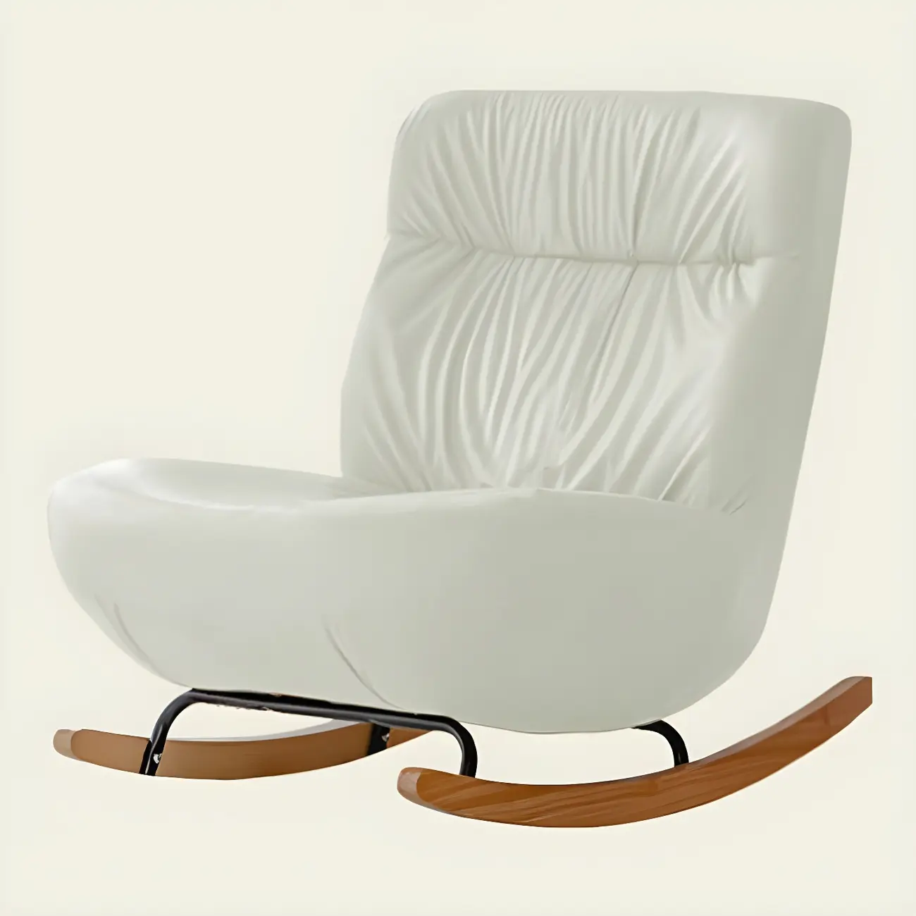 Faux Leather Upholstered Rocking Chair with Optional Ottoman