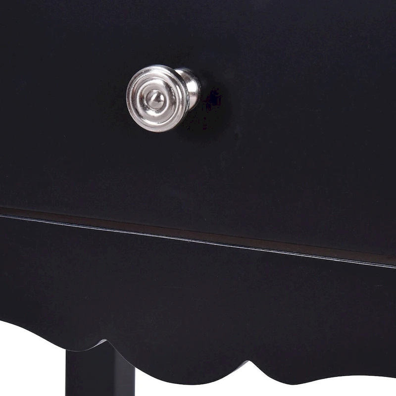 Side Table End Accent Table with 2 Drawers-Black - 16.0 x 13.0 x 30.0 (L x W x H)