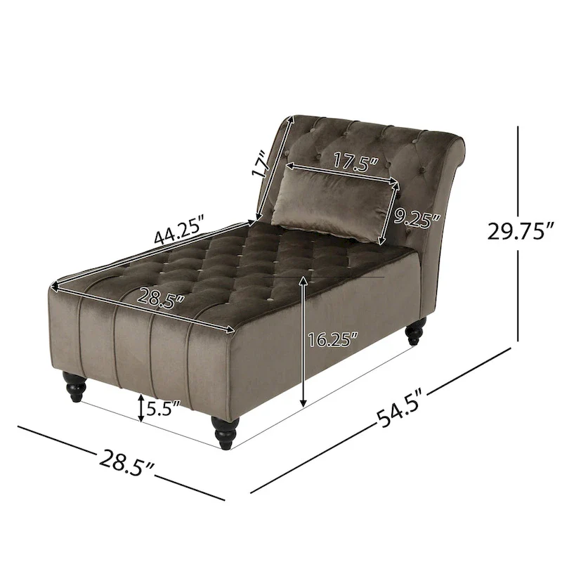 Rubie Modern Glam Tufted Velvet Chaise Lounge by Christopher Knight Home