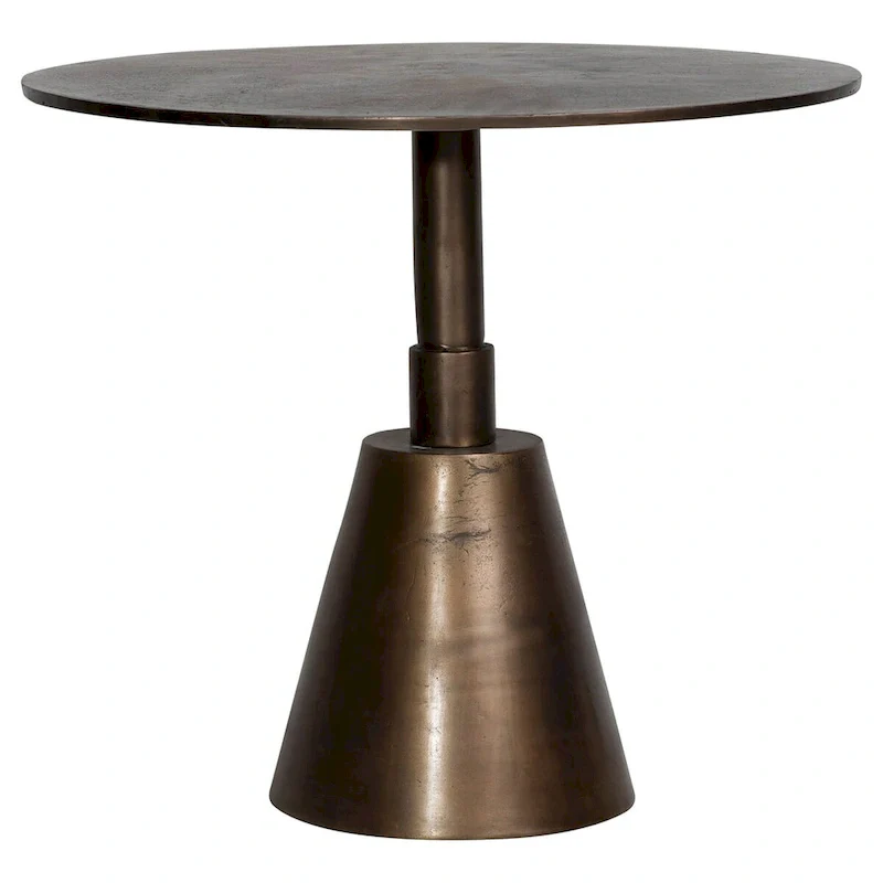 Blake 34-inch Round Aluminum Oil Brass Finished Pedestal Base BistroTable