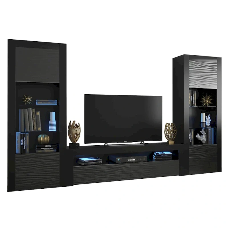 Milano Set Modern Wall Unit Entertainment Center