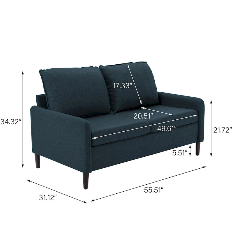 Living Room Loveseat Linen Sofa