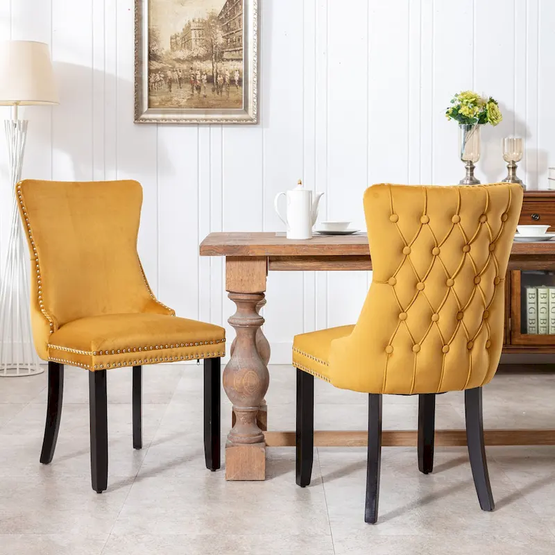Upholstered Wing-Back Dining Chair Set Of 2