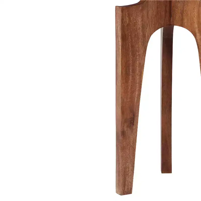 3-Legged Mango Wood Round End Table, Walnut