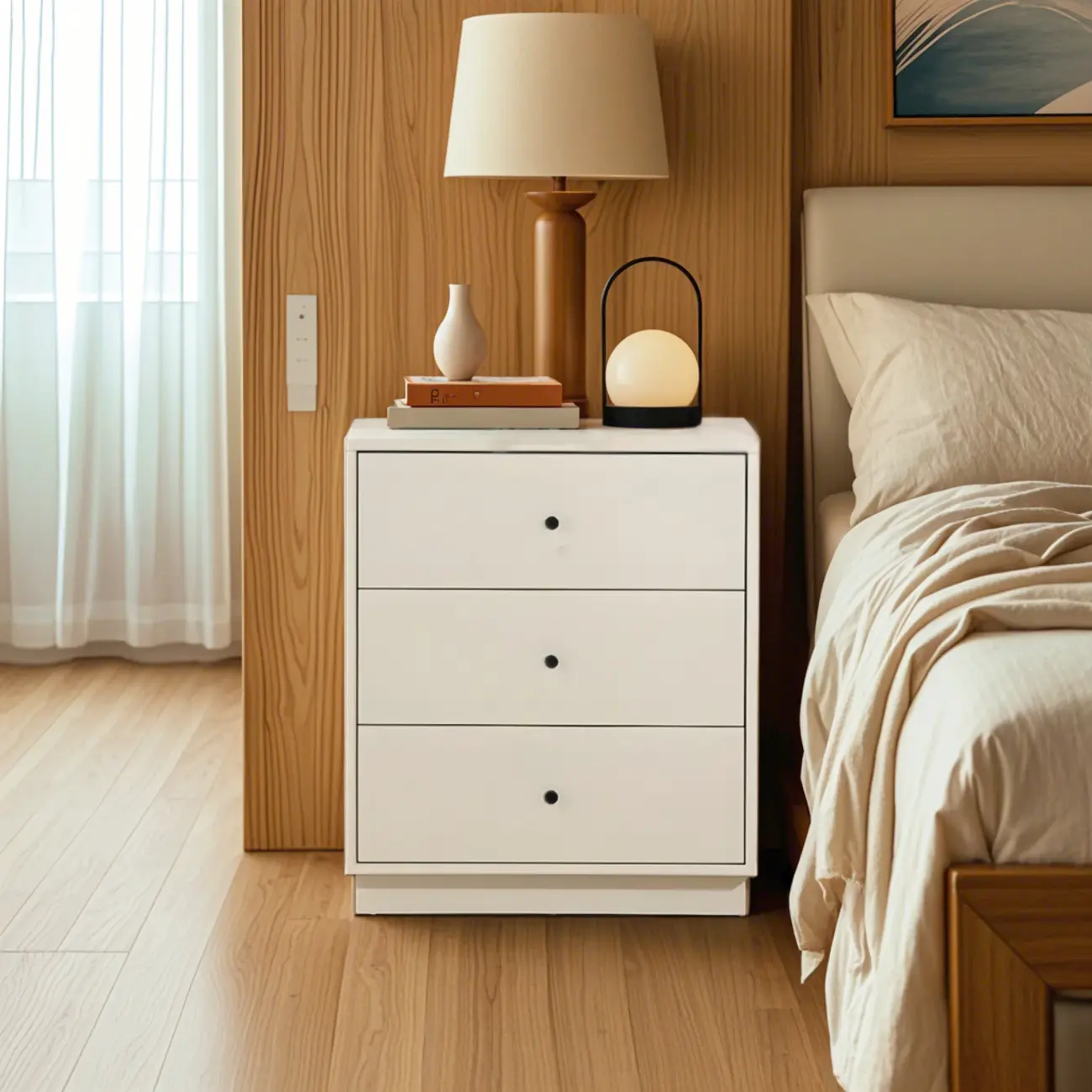 Durable White Wooden Dressers & Chests with Compact Storage
