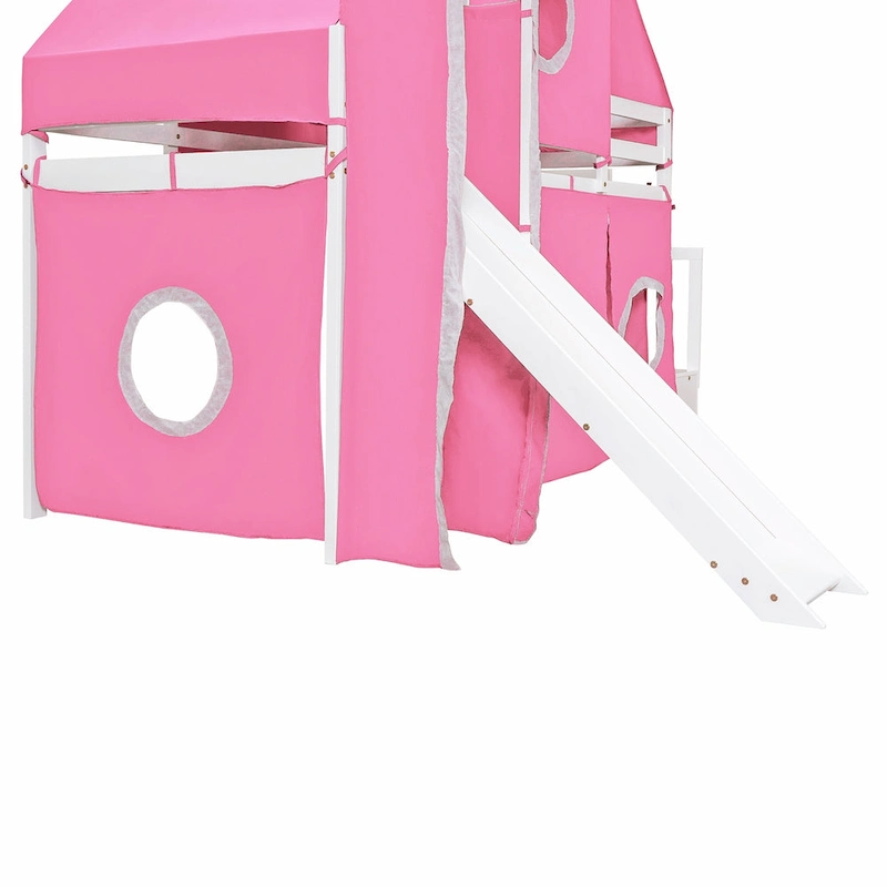 Merax Full/Twin Loft Bed with Tent and Tower