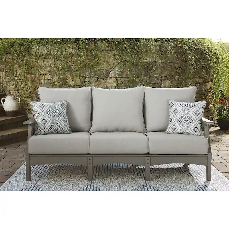Signature Design by Ashley Visola Gray 4-Piece Outdoor Seating Package - 80W x 33D x 37H