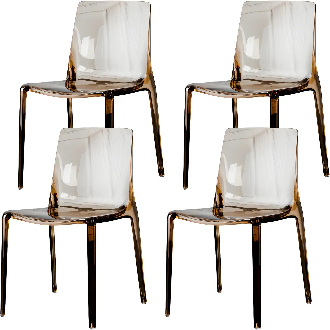 Amber Acrylic Armless Low Back Dining Chair
